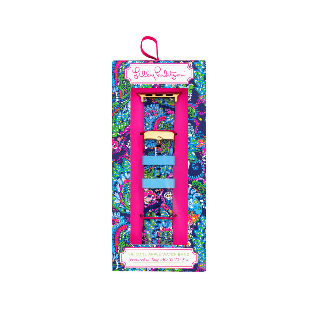 Lilly Pulitzer Silicone Apple Watch Band, Take Me To The Sea - Monogram Market