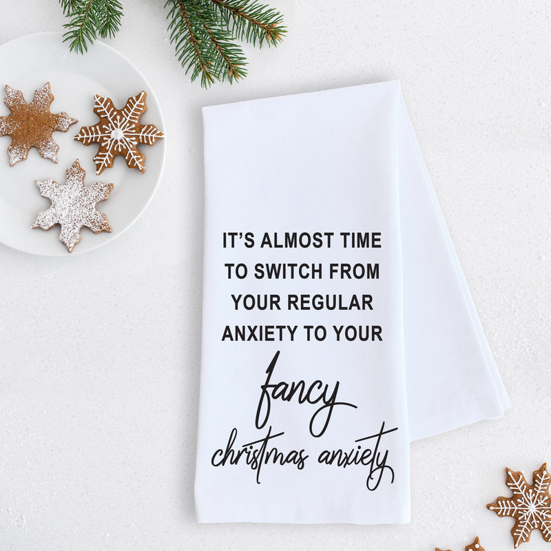 DEV D + CO. - Fancy Christmas Anxiety - Tea Towel - Holiday - Monogram Market