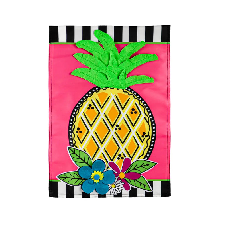 Bright Pineapple Garden Appliqué Flag - Monogram Market