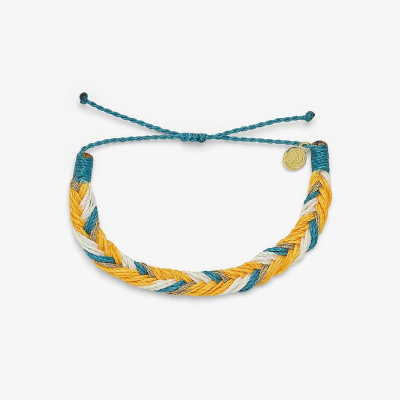 PuraVida Fishtail Braid Bracelet, Sunshine - Monogram Market