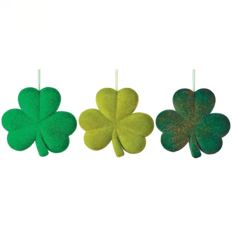 Flocked St. Patrick's Day Shamrocks