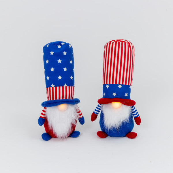 4th of July Lighted Americana Gnomes, 13.3" H - Monogram Market
