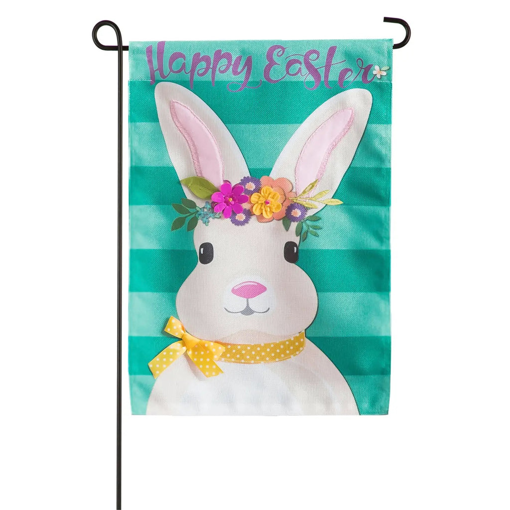 Easter Bunny Garden Burlap Flag - Monogram Market