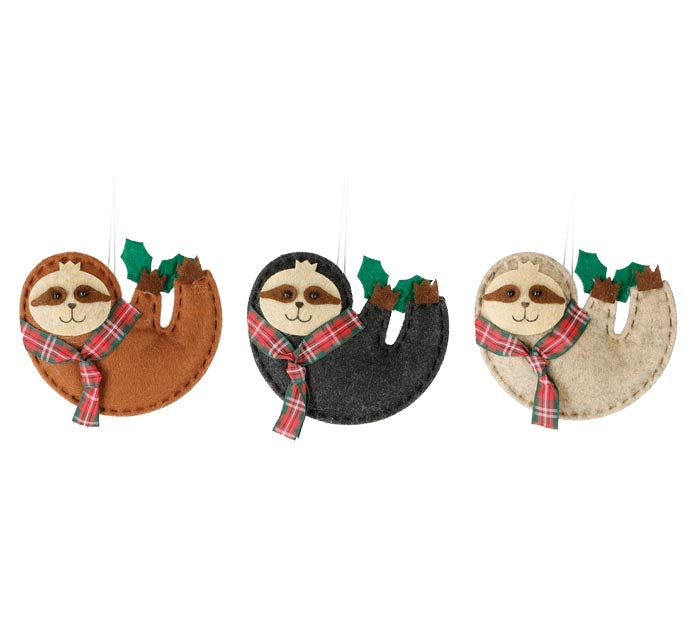 Hand Crafted Sloth Christmas Ornaments - Monogram Market