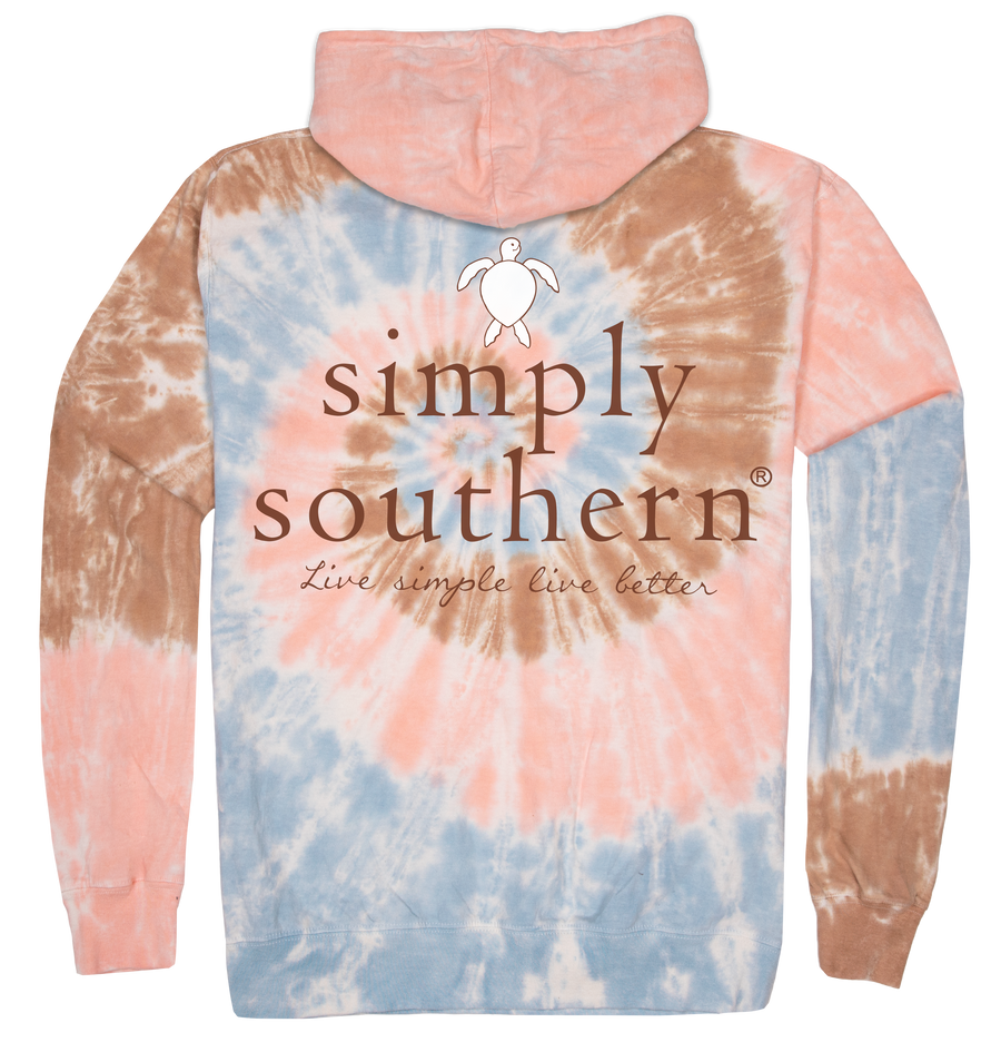 Simply Southern LOGO Hoodie Sand Tie Dye Monogram Market