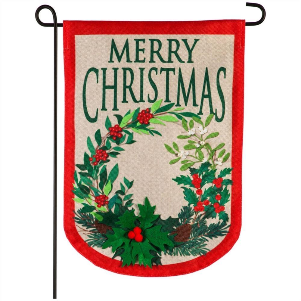 Monogram Market Garden Burlap Flag