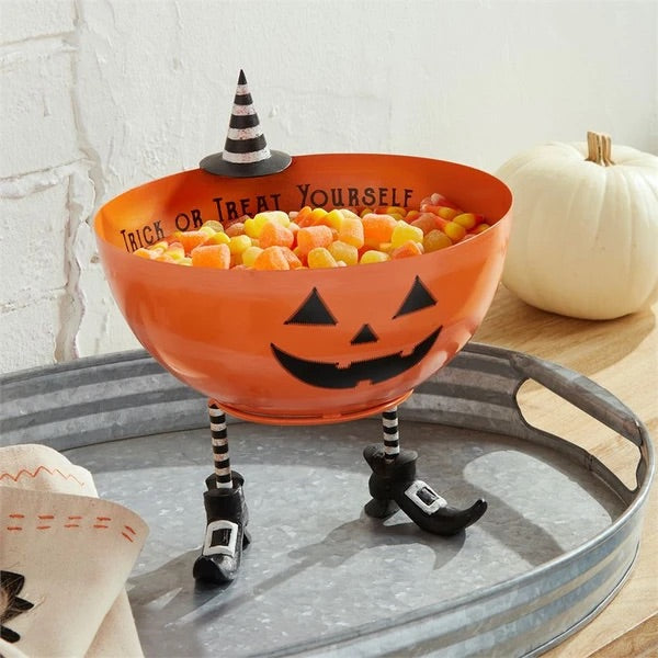 Pedestal Pumpkin Candy Bowl