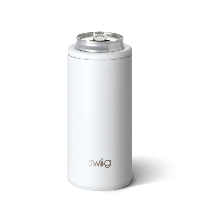 SWIG 12oz Skinny Can Cooler, Matte White - Monogram Market