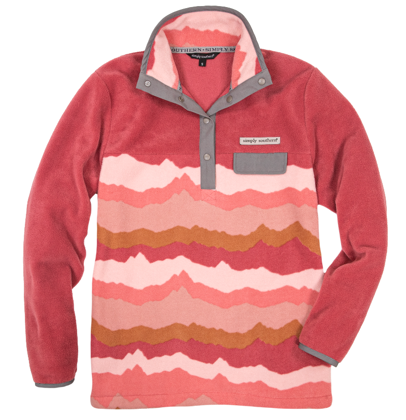 Simply Southern - Fleece Jacket, Pink Mountain - Monogram Market