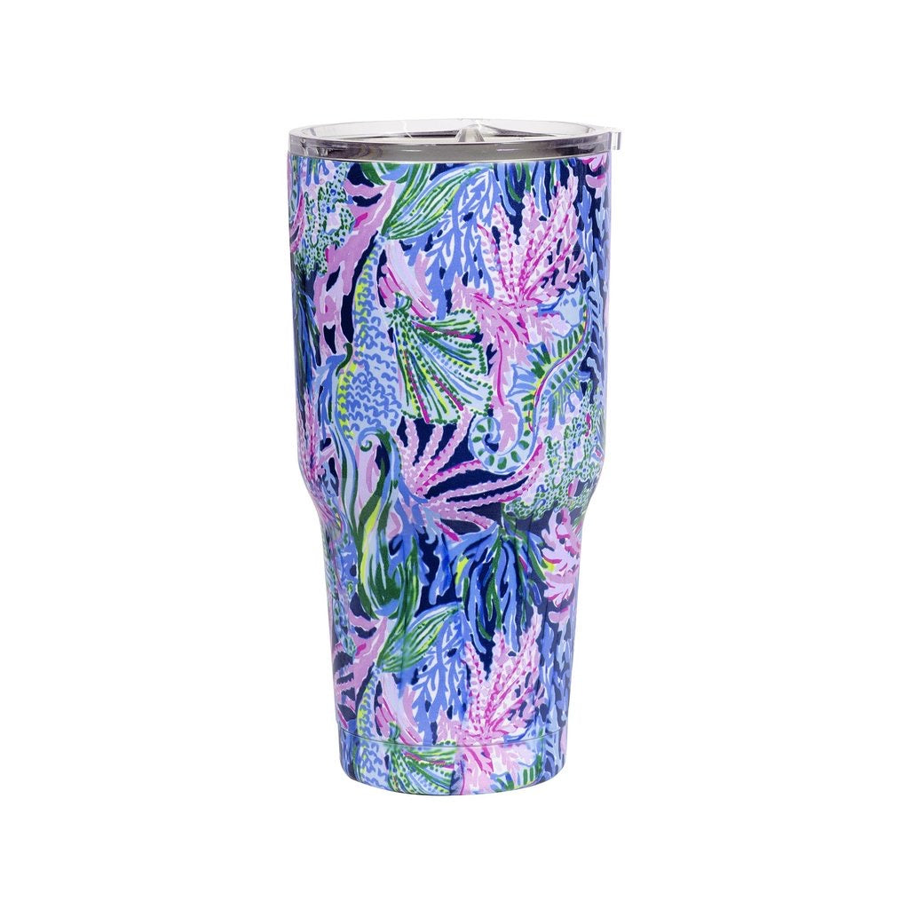 Lilly Pulitzer Stainless Steel Insulated Tumbler With Lid, Bringing Mermaid Back - Monogram Market