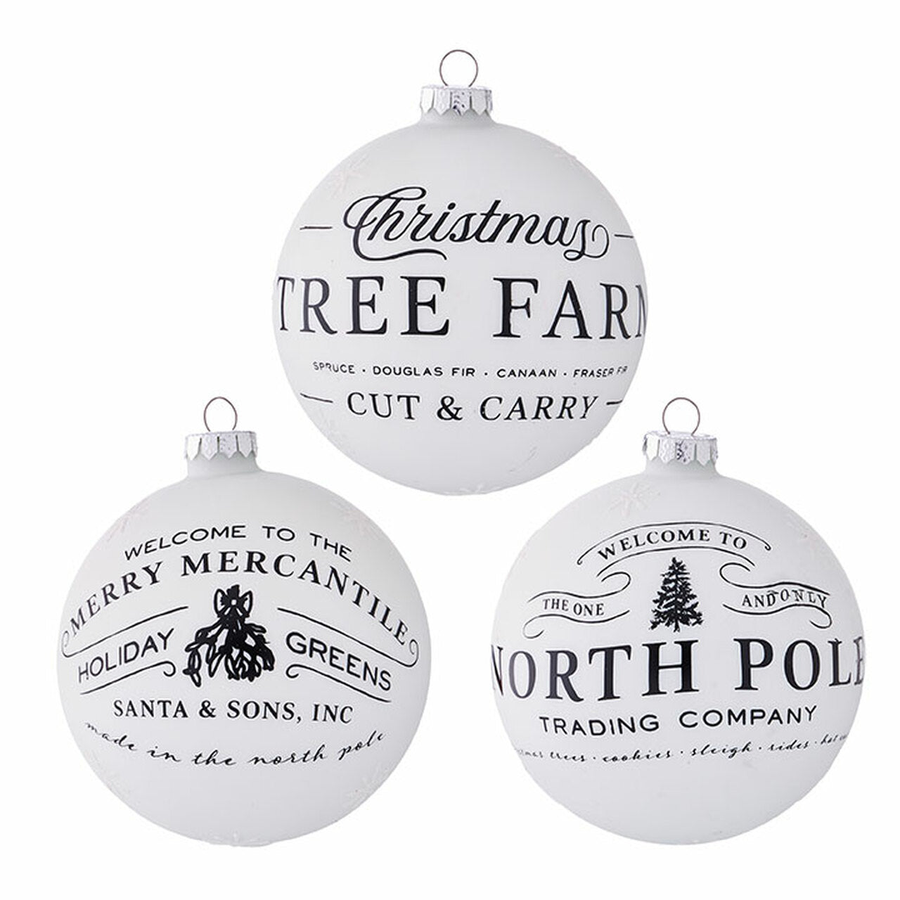 RAZ Black & White Mercantile Christmas Ornament