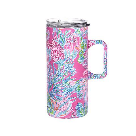 Lilly Pulitzer Stainless Steel Travel Mug with Handle, Seaing Things - Monogram Market