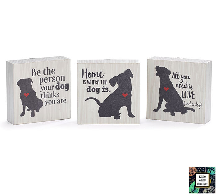 Wood Block Dog Shelf Sitters - Monogram Market
