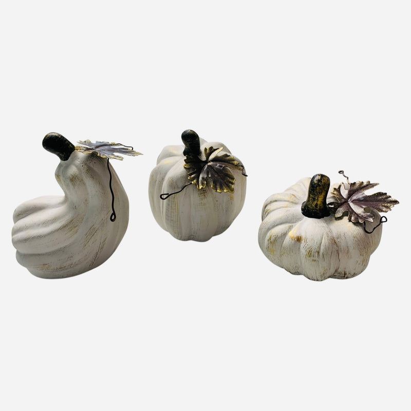 Small White Ceramic Pumpkins - Monogram Market