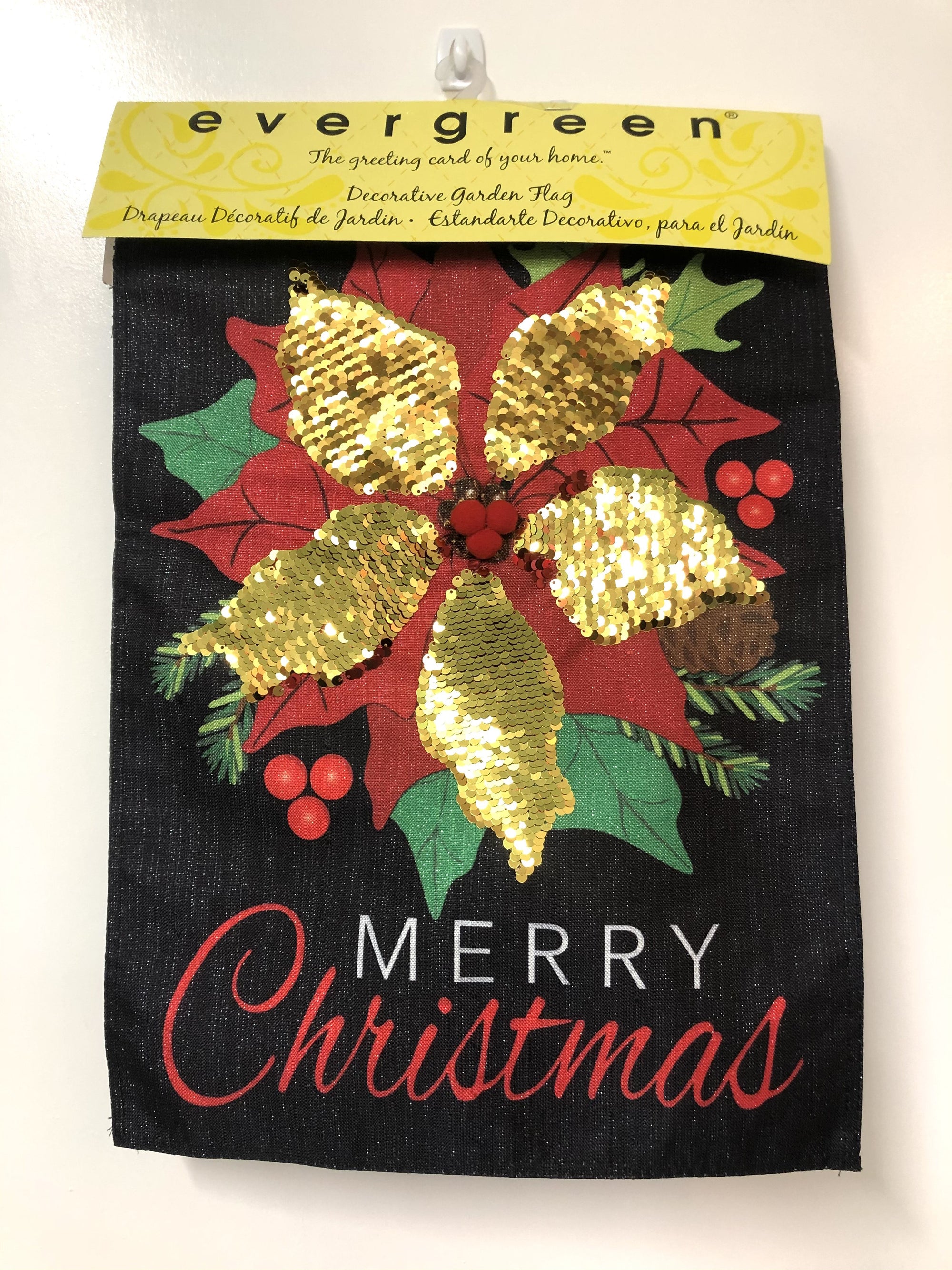 Monogram Market Poinsettia Flag