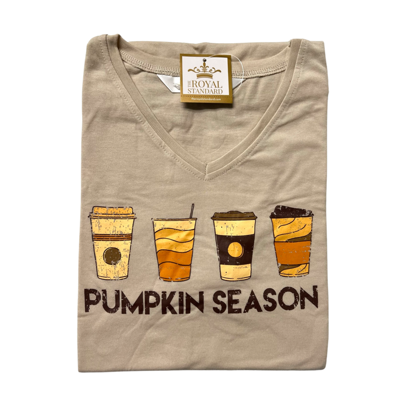 Pumpkin Season, V-Neck Short Sleeve Tee - Monogram Market