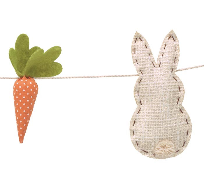 Hand Crafted Easter Bunny and Carrot Garland