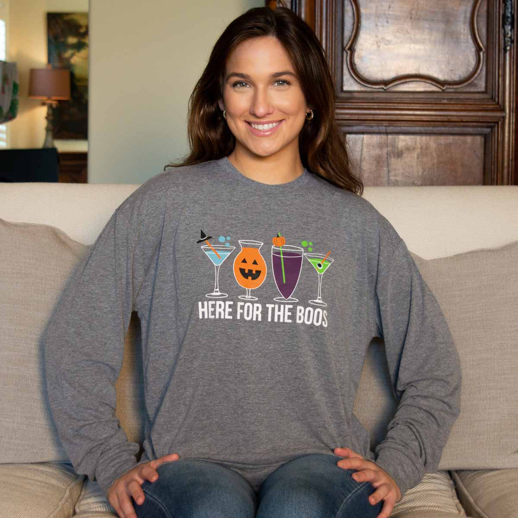 Here For The Boos, Long Sleeve Tee - Monogram Market