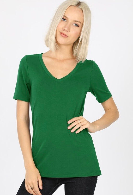 Kelly Green V-Neck Short Sleeve T-Shirt - Monogram Market