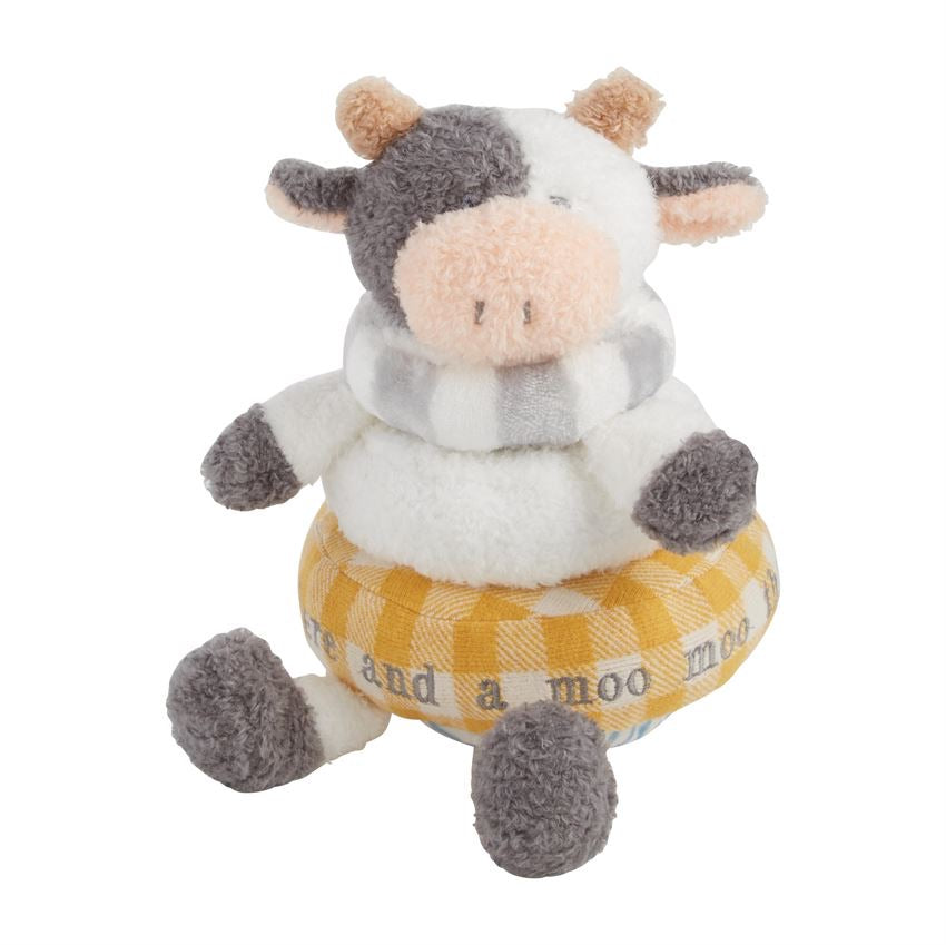 Mud Pie Stackable Plush Cow - Monogram Market