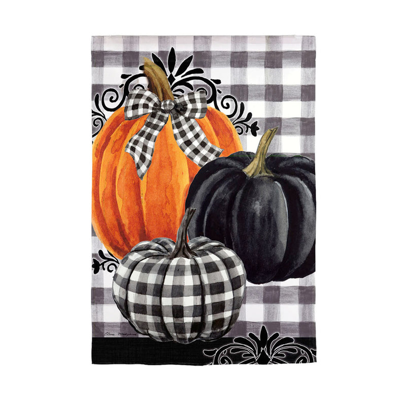 Pumpkin Check Garden Suede Flag - Monogram Market