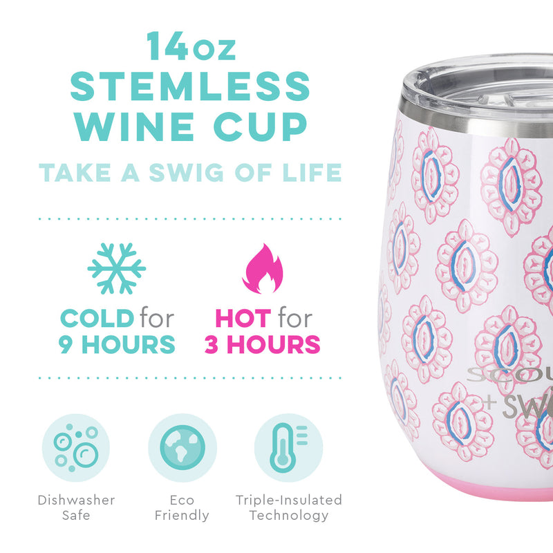 SCOUT + Swig Rose’s Luxe. Stemless Cup, 14 oz. - Monogram Market