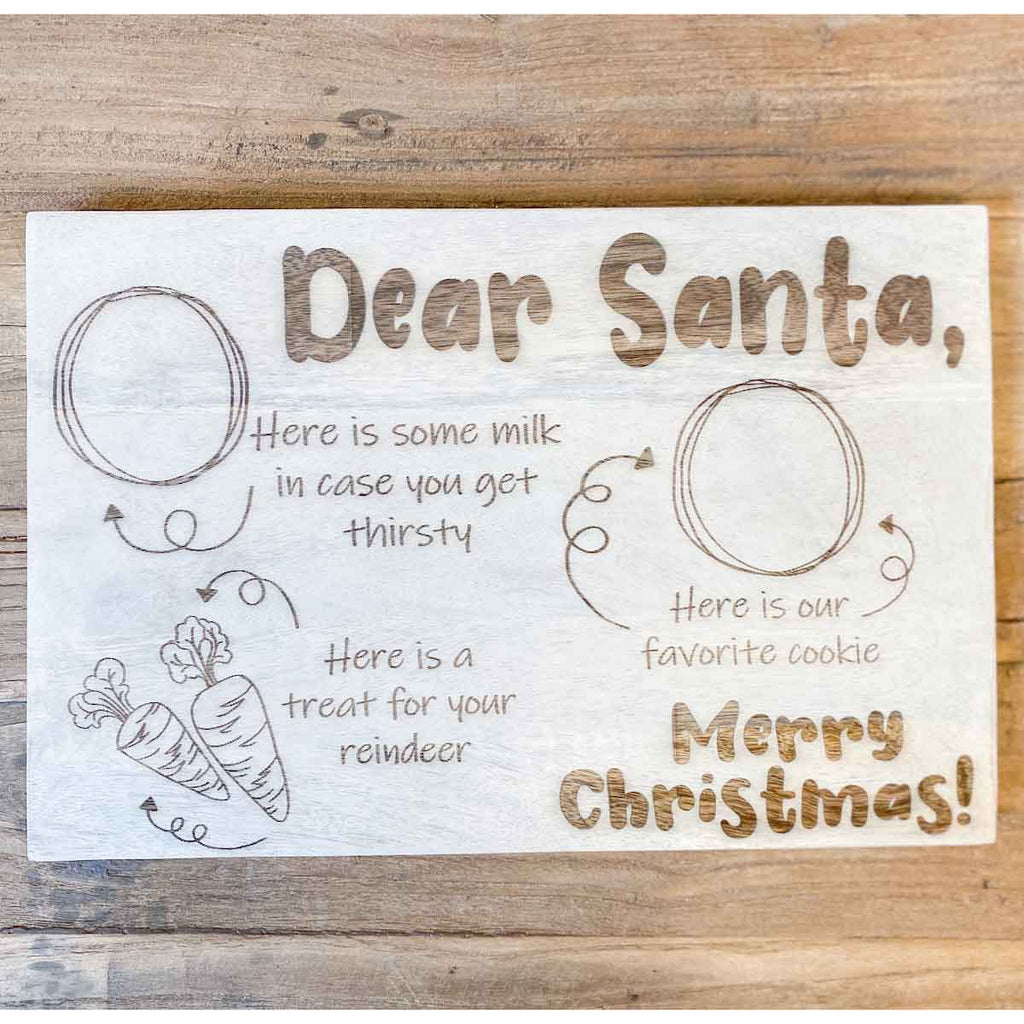 Illustrated Dear Santa Serving Board - Monogram Market