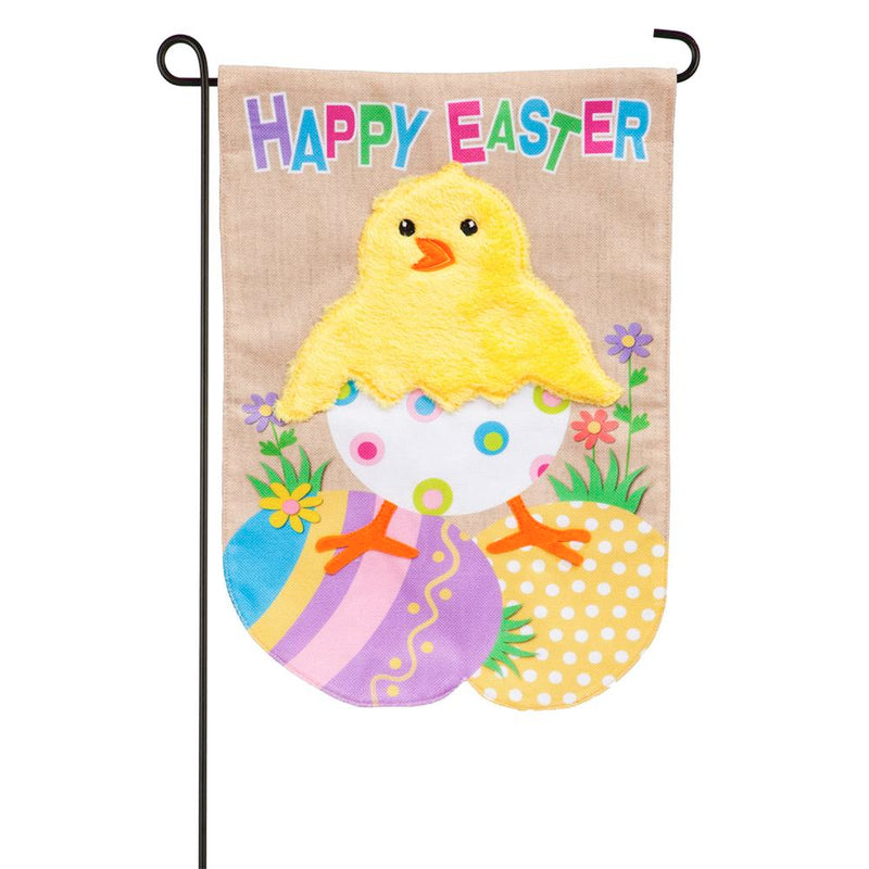 Easter Chick Garden Burlap Flag - Monogram Market