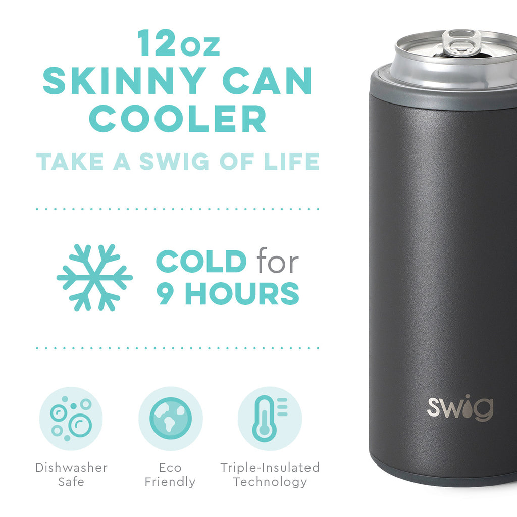 SWIG 12oz Skinny Can Cooler, Matte Grey - Monogram Market