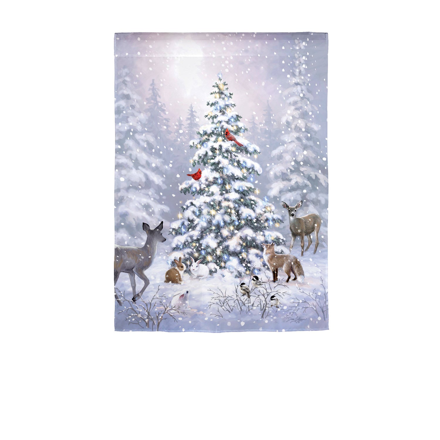 Monogram Market Woodland Winter Garden Flag