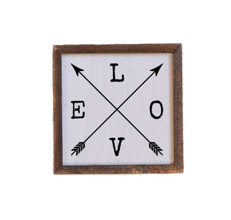 LOVE Arrows Valentine’s Day Sign, 6x6 - Monogram Market