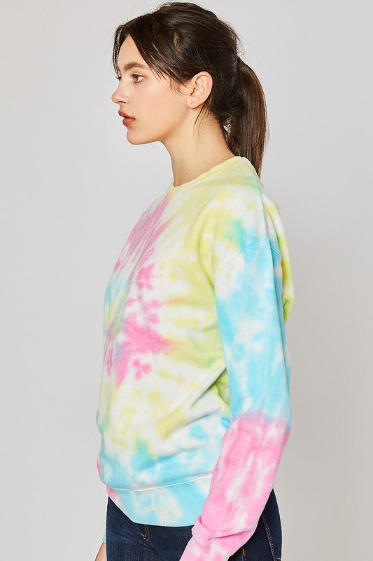 Yellow Tie Dye Fleece Sweatshirt - Monogram Market