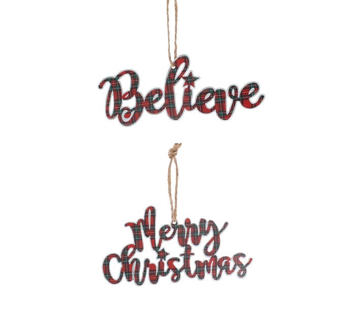 Merry Christmas/Believe Ornament - Monogram Market