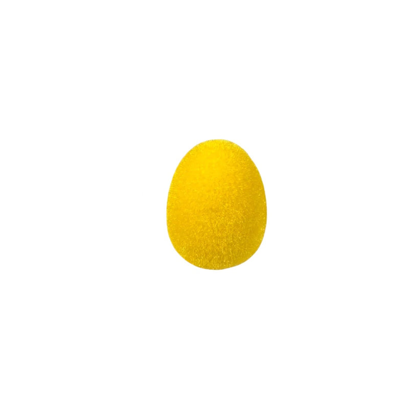 Flocked Easter Egg Decor, Yellow - Monogram Market
