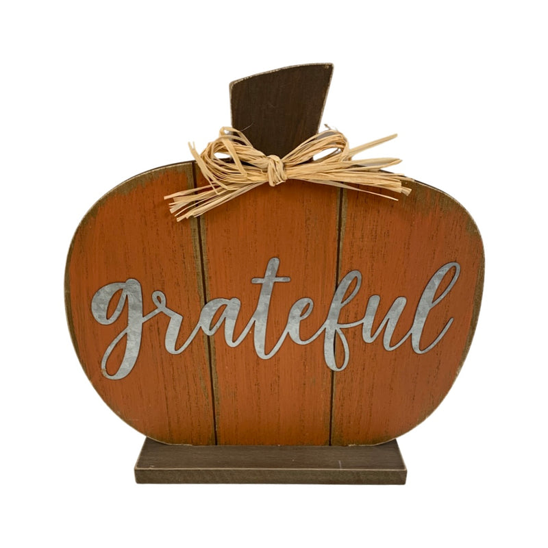 Grateful Wood Pumpkin Decor - Monogram Market