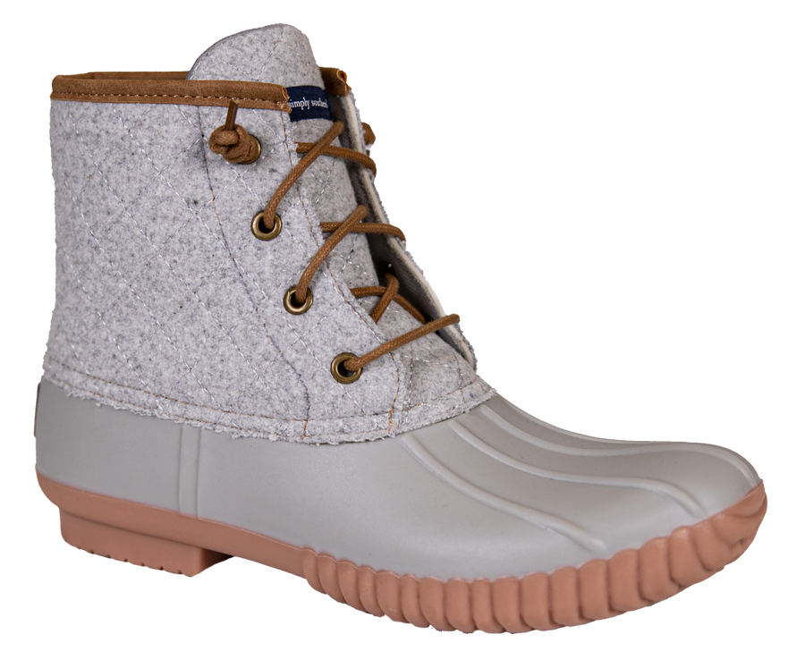 Gray and pink sperry duck boots sales