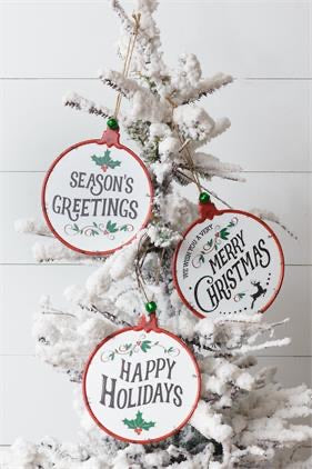 Holiday Greetings Ornaments - Monogram Market