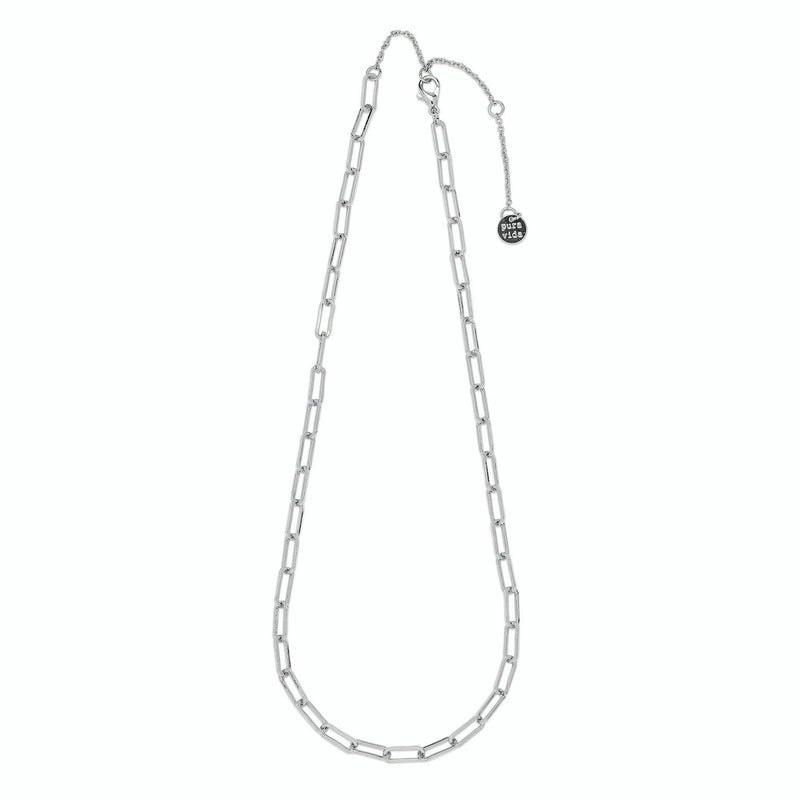PuraVida, Simple Paperclip Necklace, Silver - Monogram Market