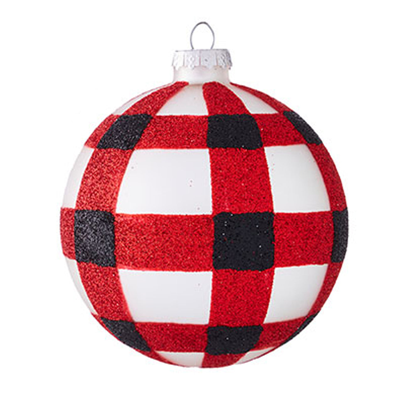RAZ Red & Black Checked Christmas Ornament