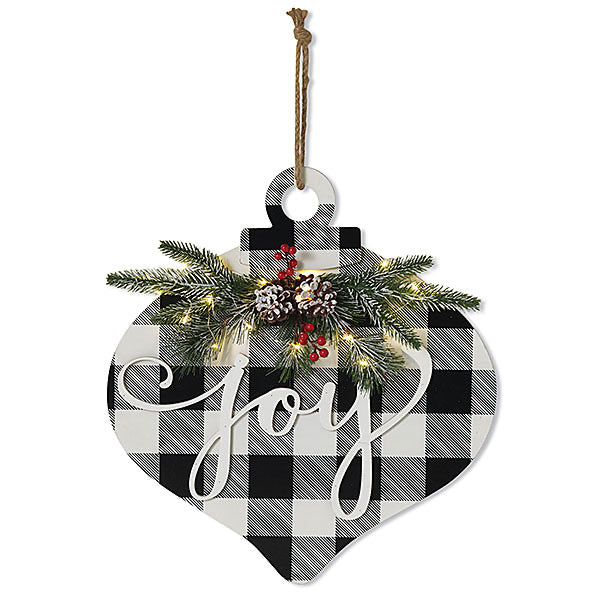 Joy Black & White Plaid Wall Decor