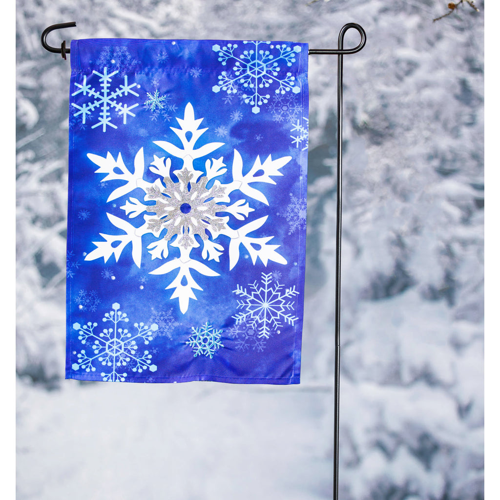 Winter Snowflakes Garden Applique Flag - Monogram Market