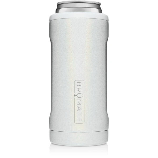 BrüMate Hopsulator Slim Can Cooler, Glitter White - Monogram Market