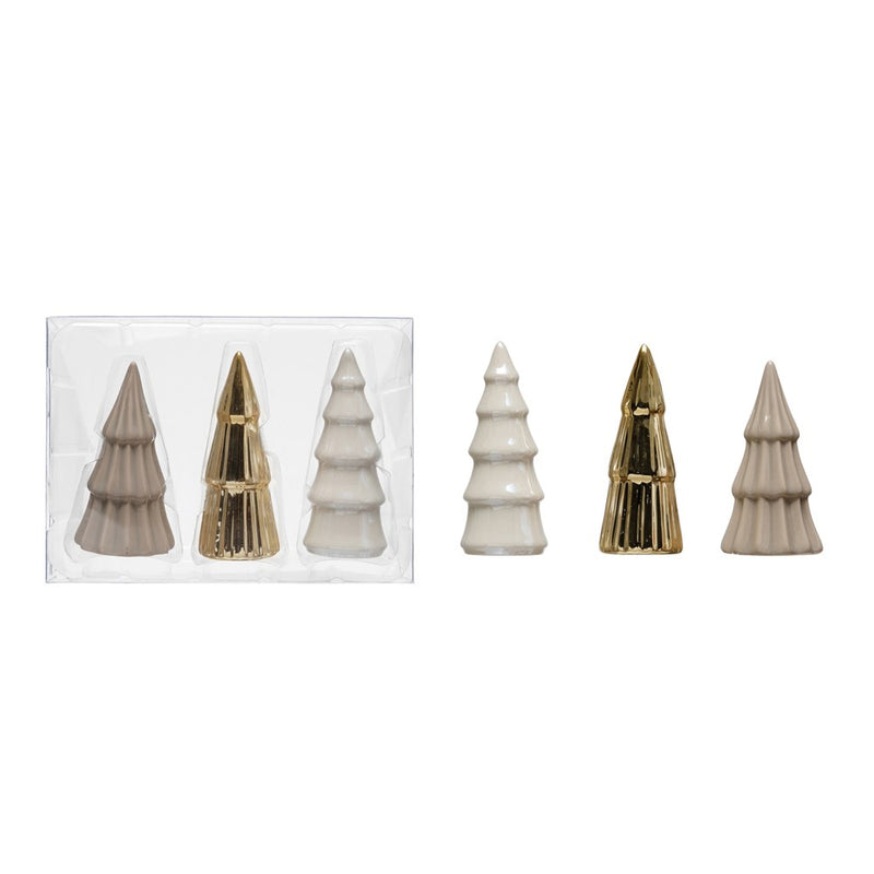 Stoneware Trees, Boxed Set of 3 - Monogram Market