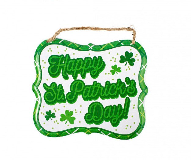 Happy St. Patrick's Day Hanging Metal Sign - Monogram Market