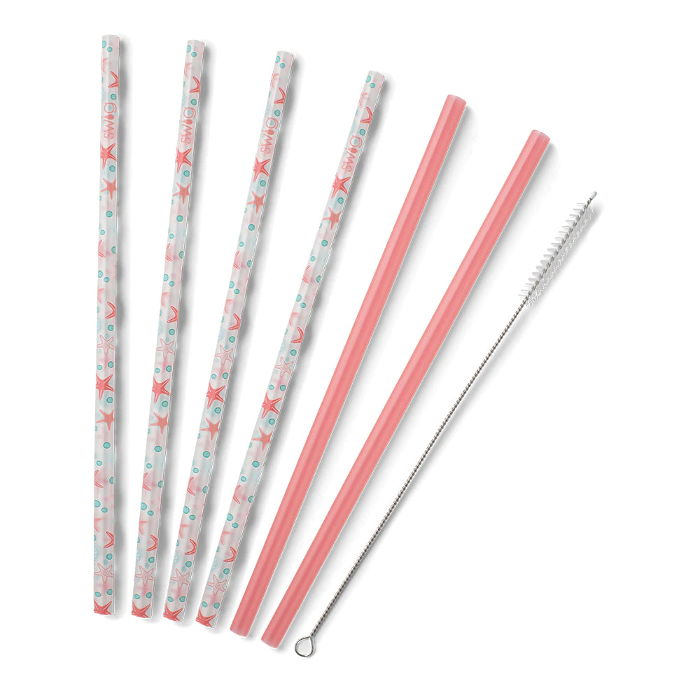 SWIG Tall Straw Set, Starfish & Coral - Monogram Market