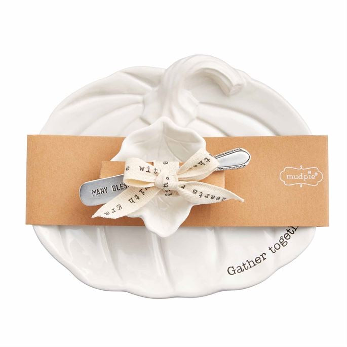 Mud Pie Pumpkin Plate and Bowl Set