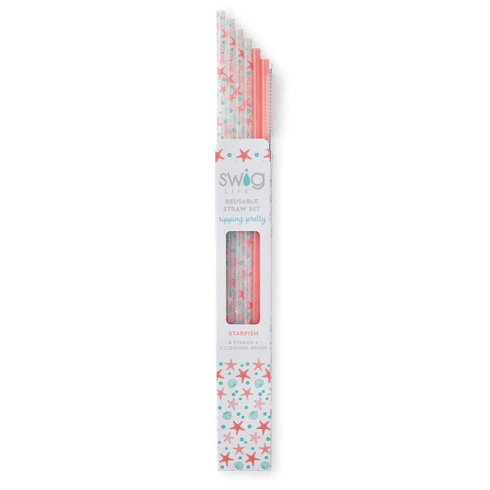 SWIG Tall Straw Set, Starfish & Coral - Monogram Market