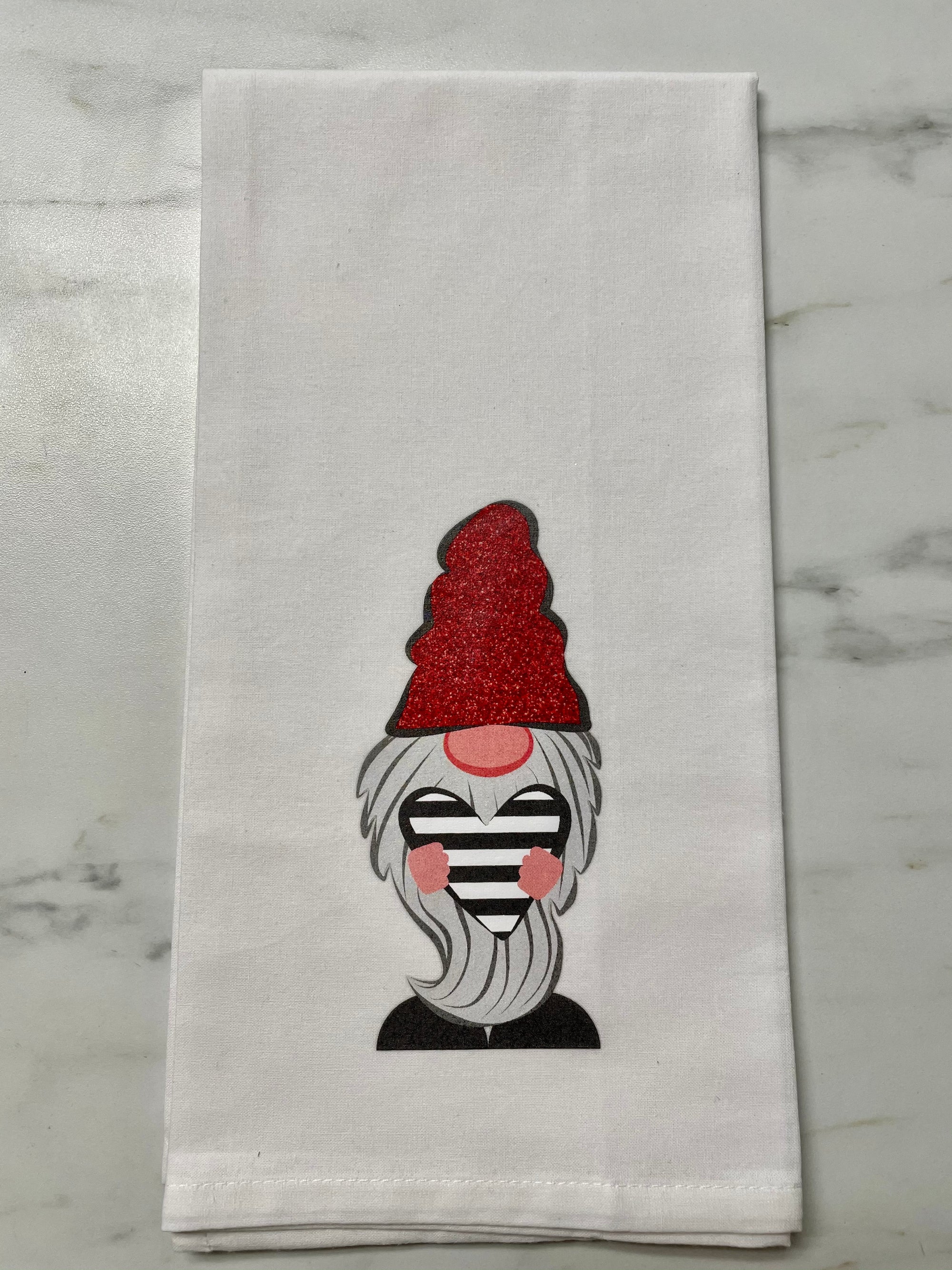 Valentines Day Gnome Towel