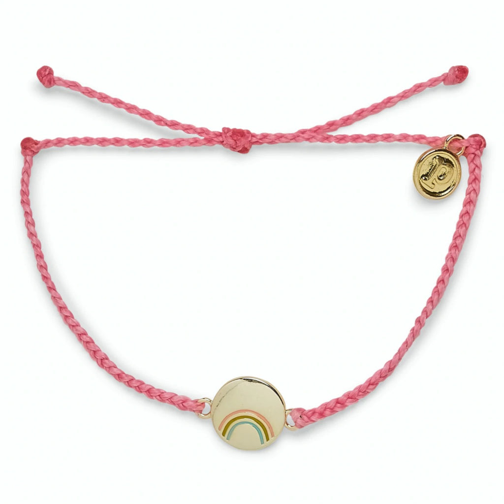 PuraVida, Gold Rainbow Bracelet, Pink - Monogram Market