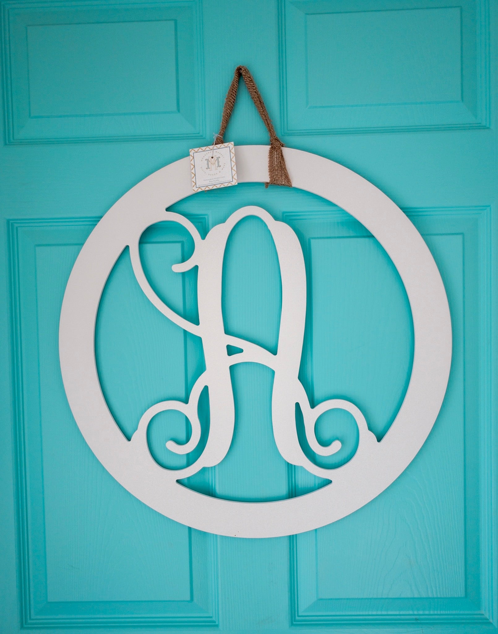 Round Initial, Wood Door Hanger